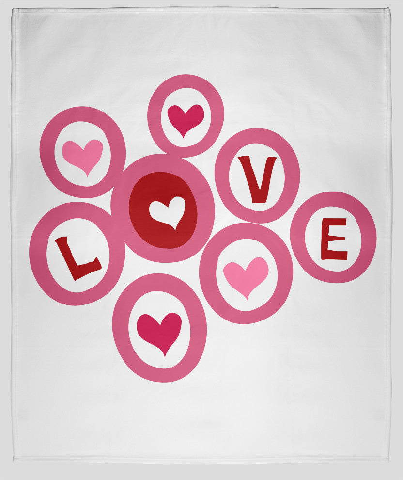 30 x 40 in Love in the Round Valentine's Throw Blanket, Pink