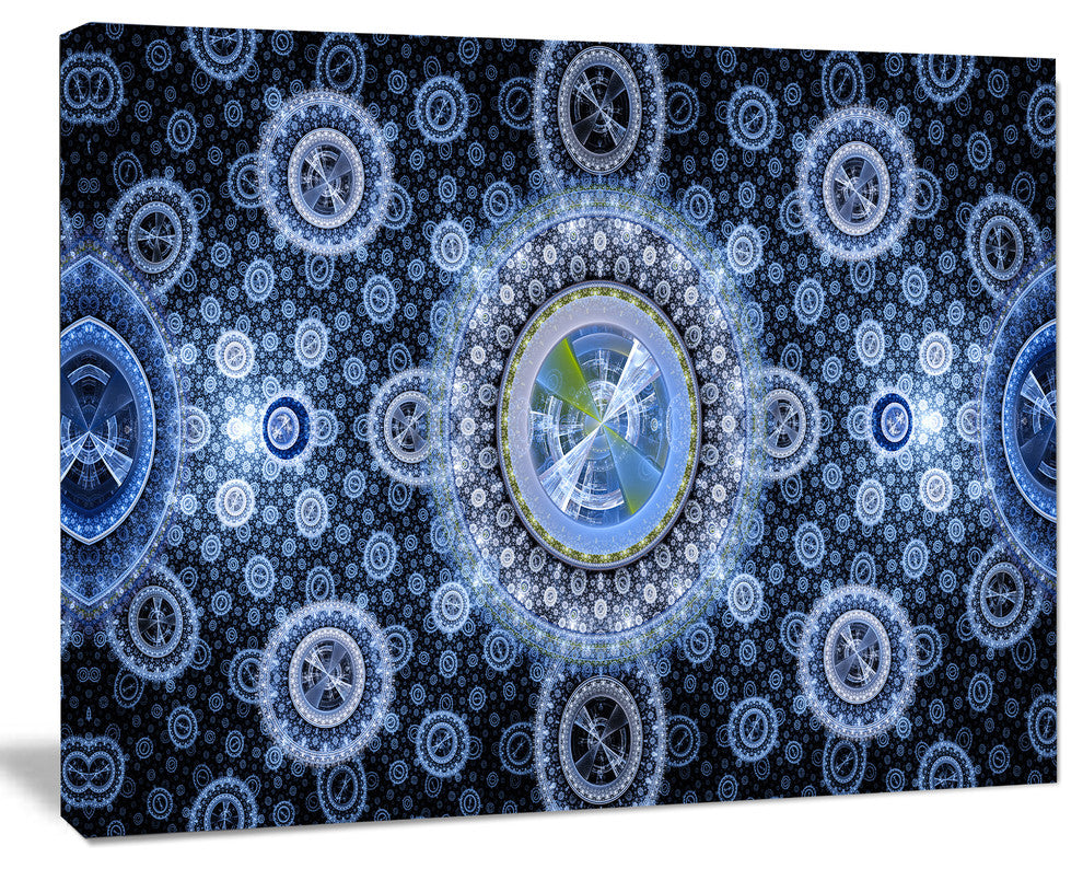 Clear Blue Psychedelic Relaxing Art, Oversized Abstract Canvas Art Print, 60x40