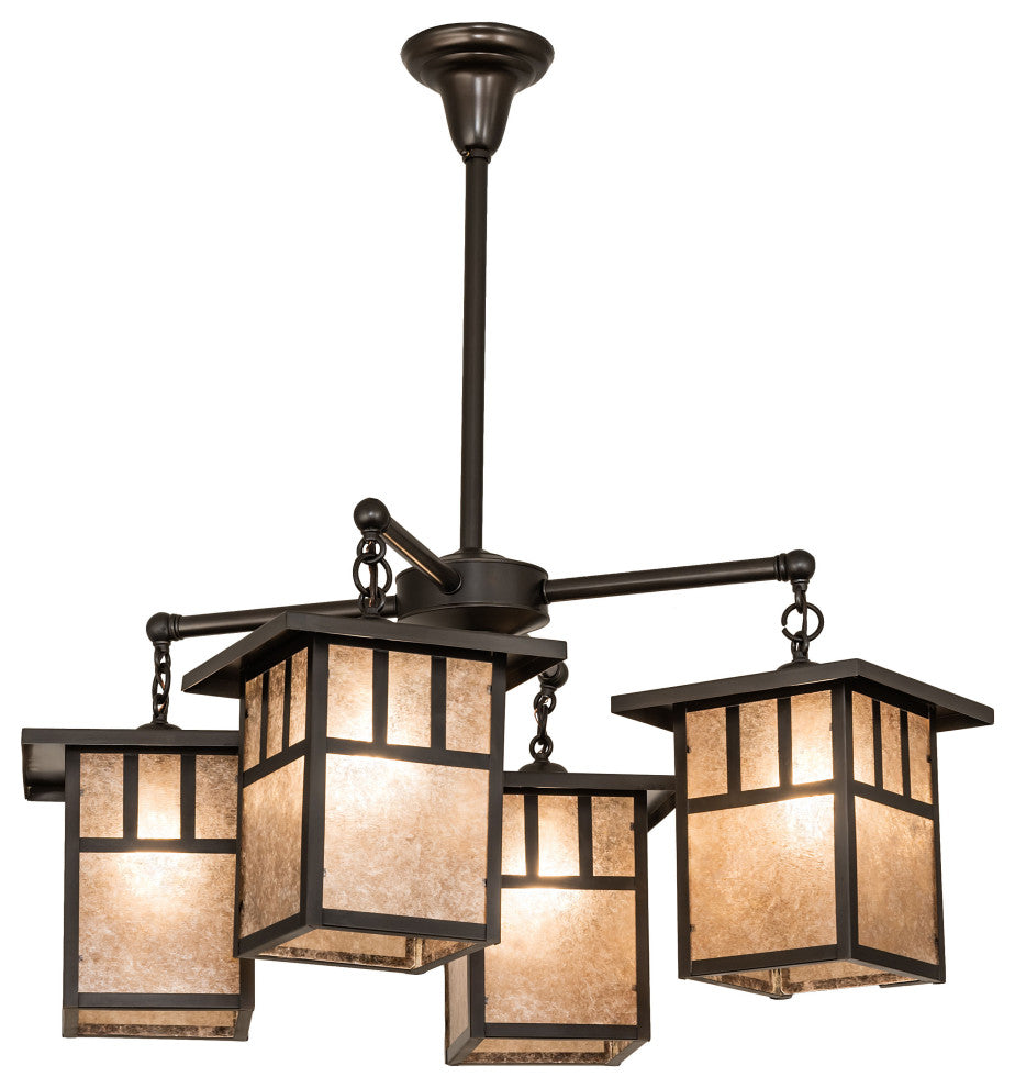 34" Wide Hyde Park Double Bar Mission 4 Light Chandelier