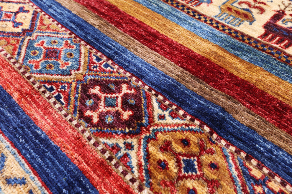 Persian Gabbeh Tribal Hand Knotted Wool Rug 2' 9" X 3' 10" Q8132