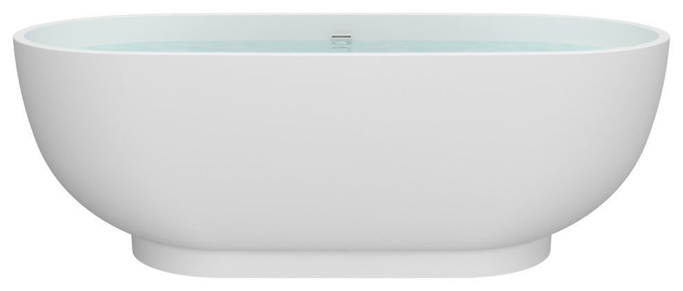HEATGENE 70 inches Acrylic Freestanding Large Bathtub Modern Bathtub