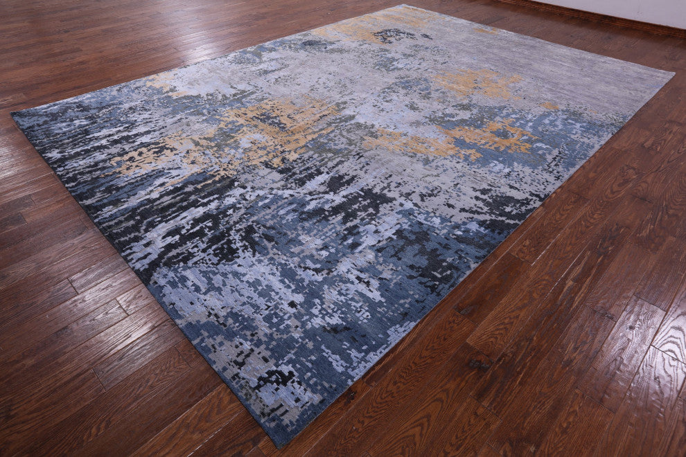 Wool & Silk Abstract Hand-Knotted Rug 9' 11" X 14' 2" - Q13080