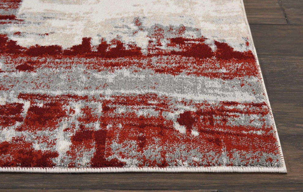 Nourison Maxell Ivory/Red Area Rug, 2'2"x7'6"