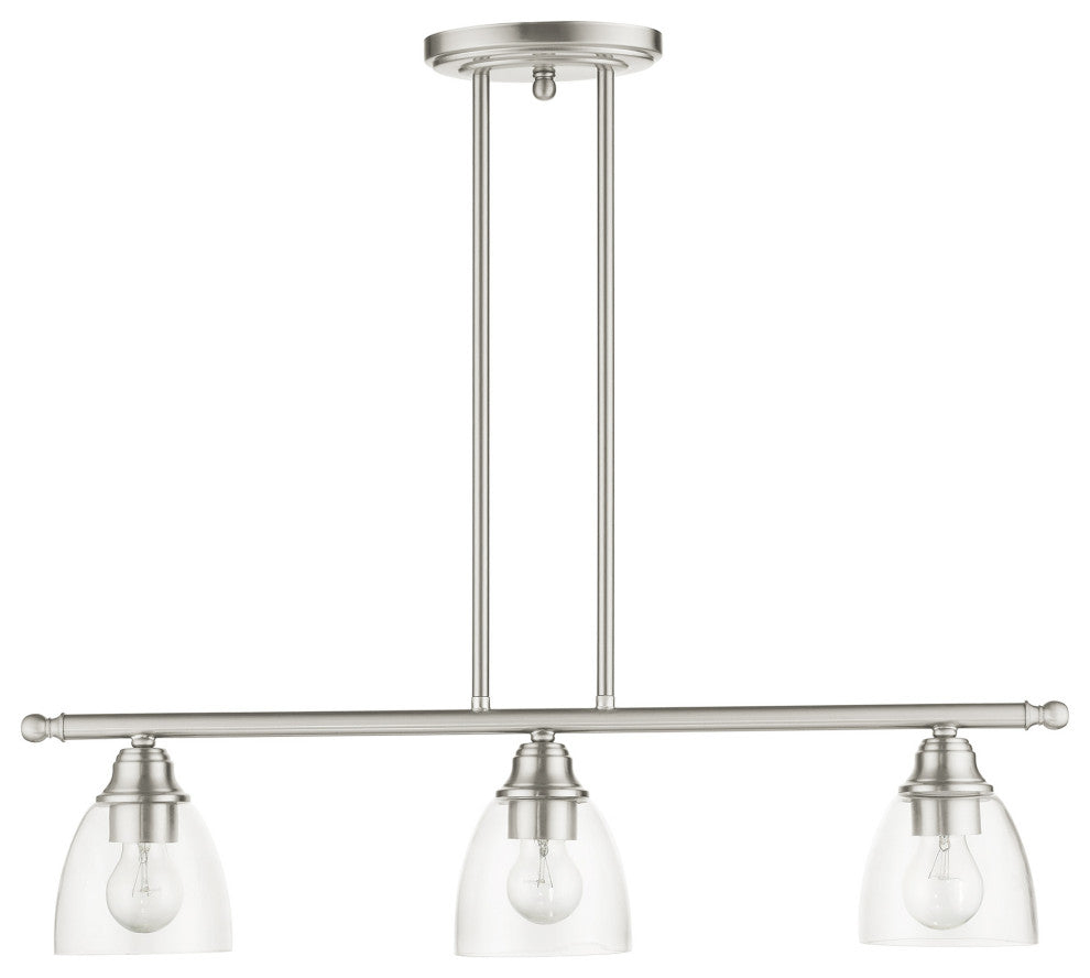 Brushed Nickel Transitional, Colonial, Linear Chandelier