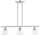 Brushed Nickel Transitional, Colonial, Linear Chandelier