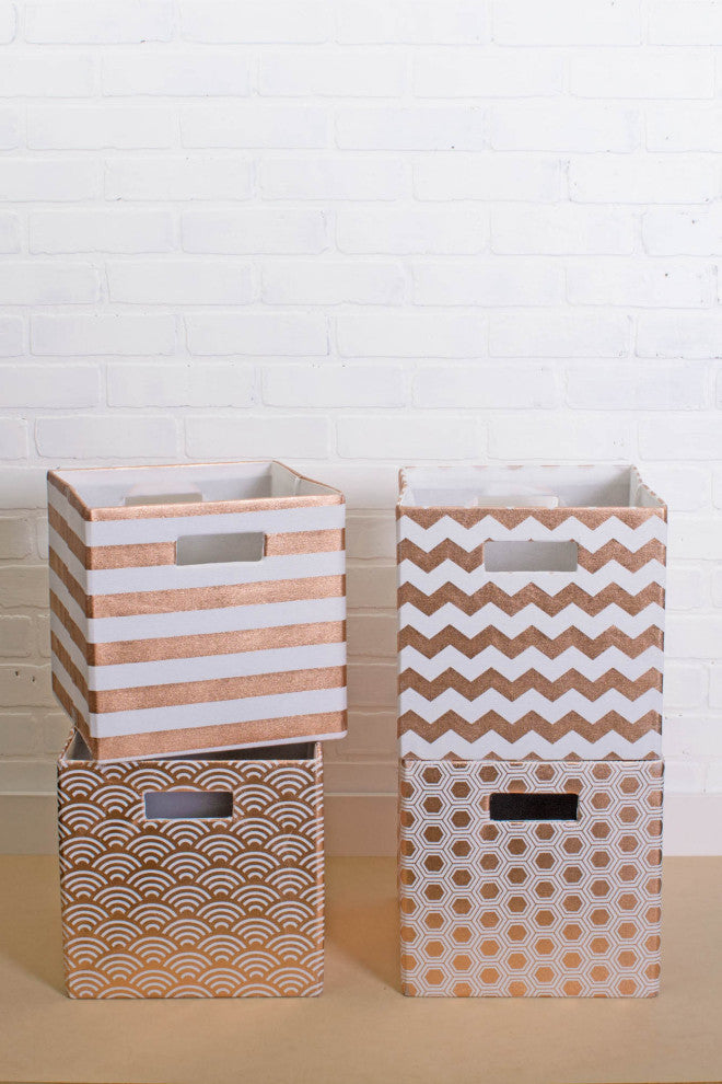 Polyester Cube Waves Copper Square 13"x13"x13"