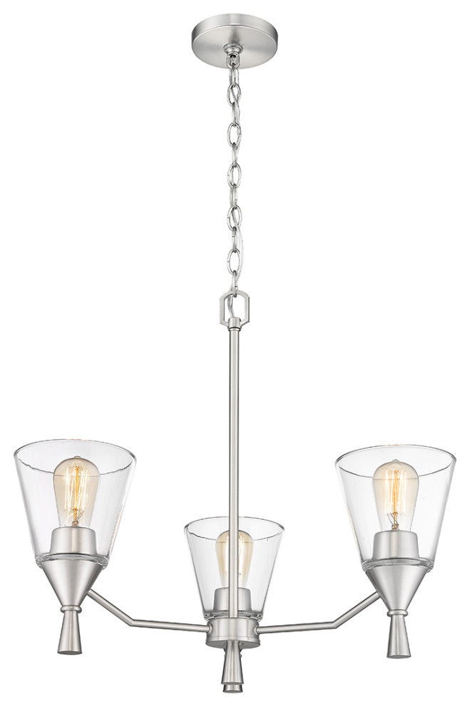 Artini  3 Light 18" Brushed Nickel Chandelier