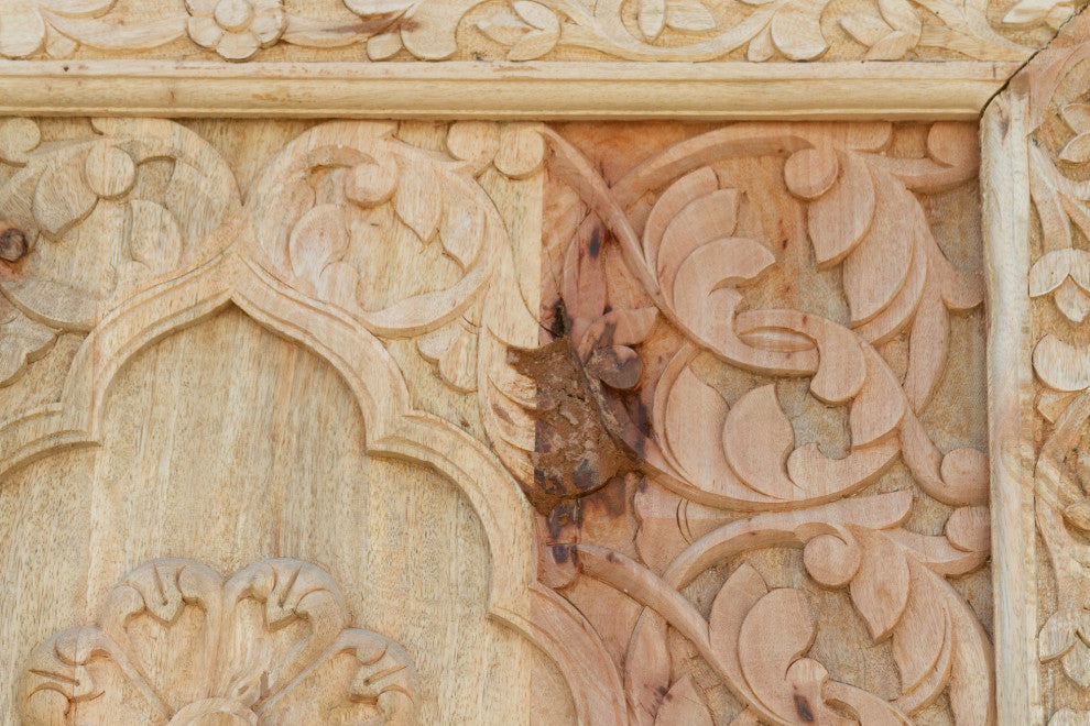 Reclaimed Wood Floral Medallion Wall Panel