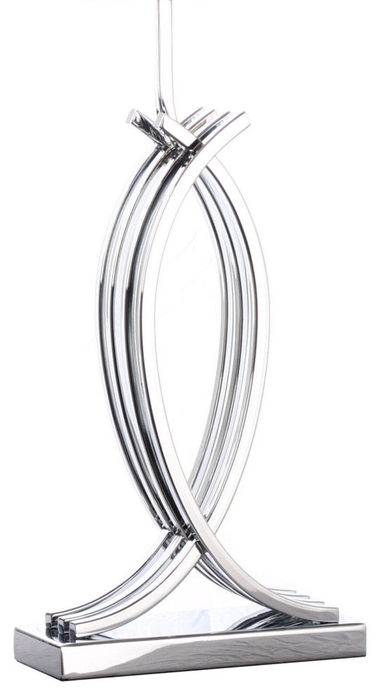 Unity in Chrome LED Table Lamp with USB Charger