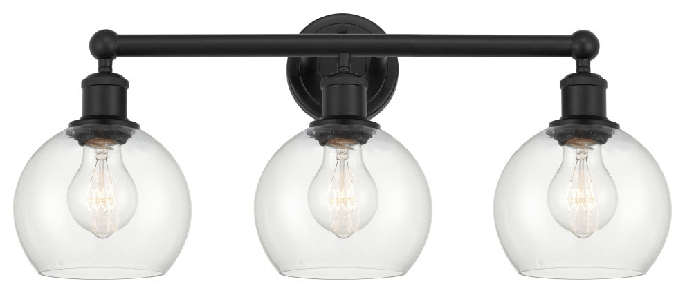 Innovations 616-3W-BK-G122-6 3 Light 24" Bath Vanity Light, Matte Black