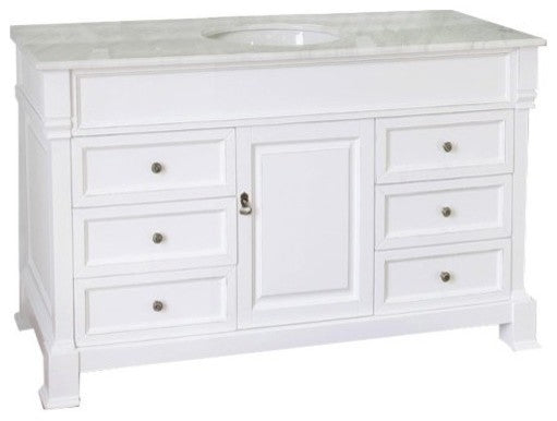 60" Single Sink Wood Vanity, White