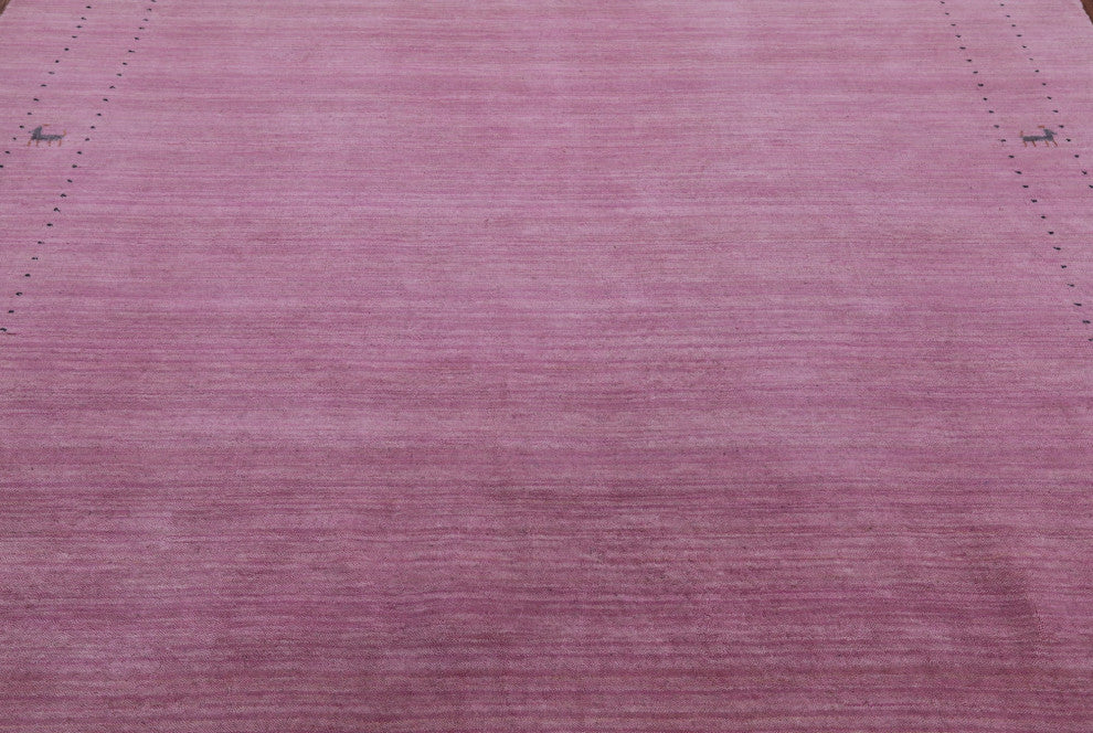 6' Square Persian Gabbeh Handmade Wool Rug - Q15305