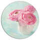 Pink Ranunculus Flowers In Vase, Floral Disc Metal Wall Art, 11"