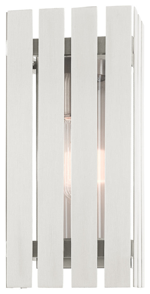 Livex Lighting Greenwich 1 Light Brushed Nickel Medium Outdoor Wall Lantern