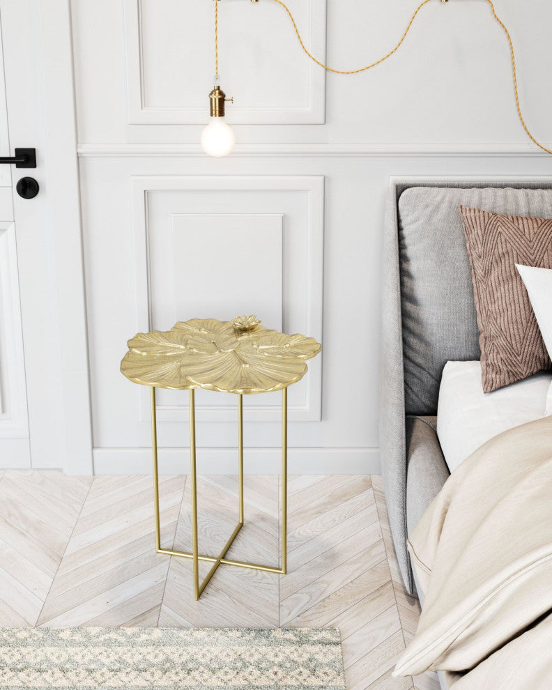 Sofa Side Table, Aluminum, Metal, Gold, Living Lounge Cafe Lobby Hospitality