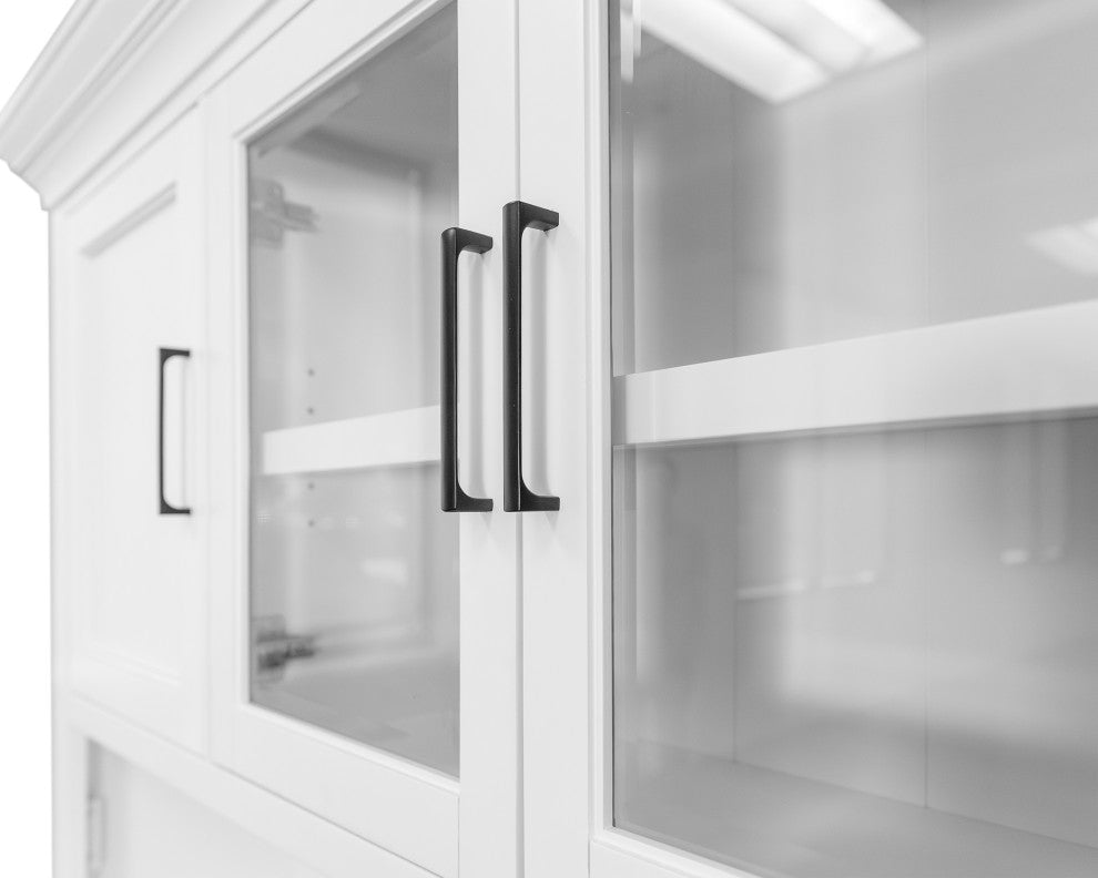 Modern Wood Hutch With Doors Storage Hutch Office Storage Fully Assembled White