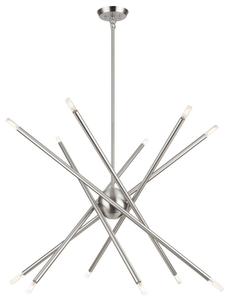 Soho 12-Light Brushed Nickel Large Chandelier