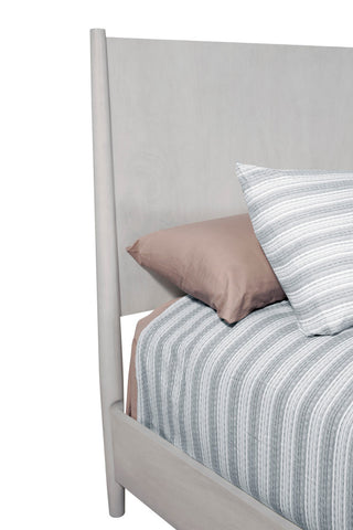 Flynn Mid Century Modern California King Panel Bed, Gray