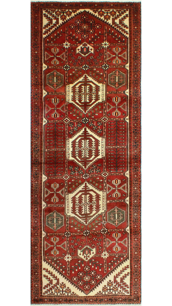 Fine Vintage Distressed Aseed Brown/Ivory Runner, 3'9 x 10'1