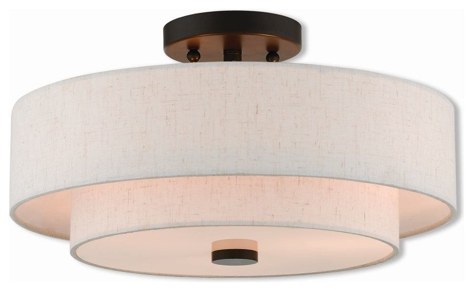 3 Light Ceiling Mount, English Bronze