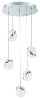 George Kovacs P1445-077-L, Silver Slice, 5-Light LED Pendant