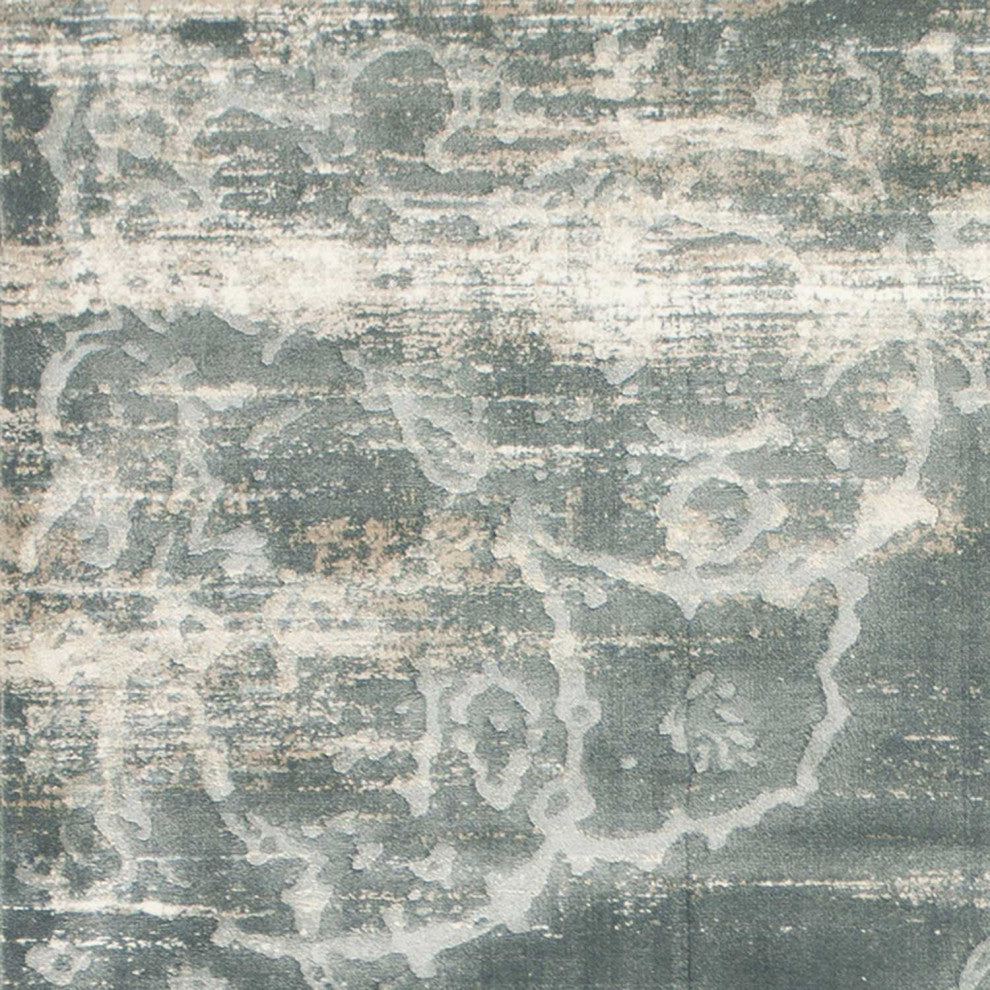 HomeRoots 8'x11' Slate Blue Machine Woven Distressed Traditional Indoor Area Rug