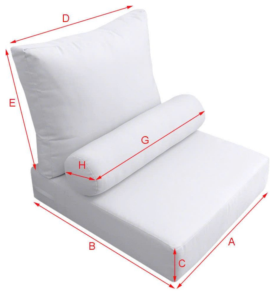 Contrast Pipe Trim Small 23x24x6 Deep Seat Back Rest Bolster Cover ONLY AD105