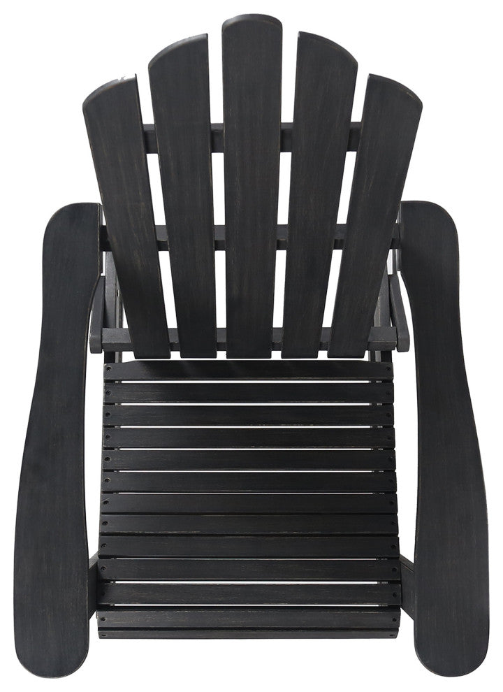 GDF Studio Cara Outdoor Adirondack Acacia Wood Rocking Chair, Dark Gray Finish