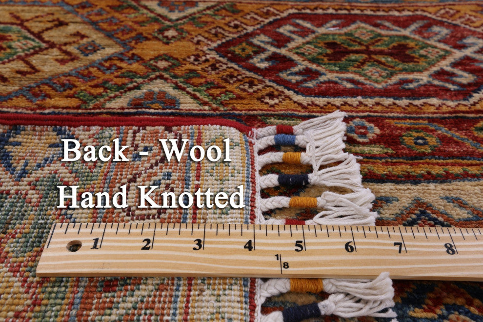 Super Kazak Khorjin Handmade Wool Rug 5' 10" X 8' 3" Q4889