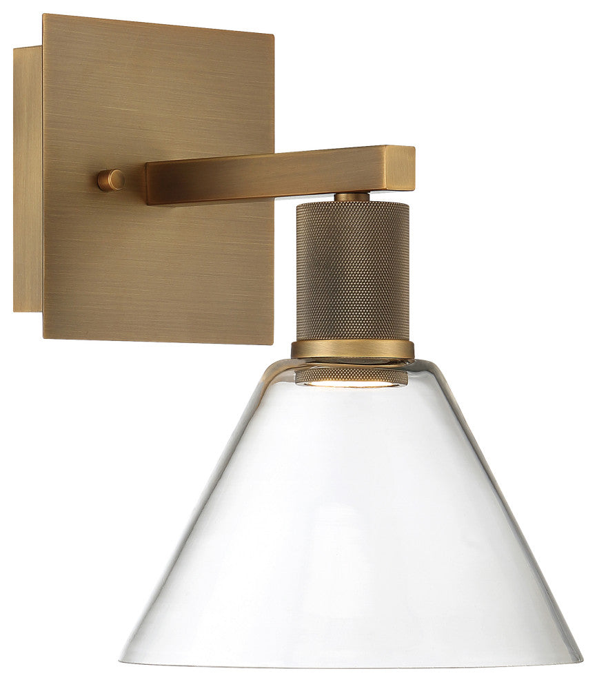 Access Port Nine 1-Light Martini LED Wall Sconce Brushed Brass