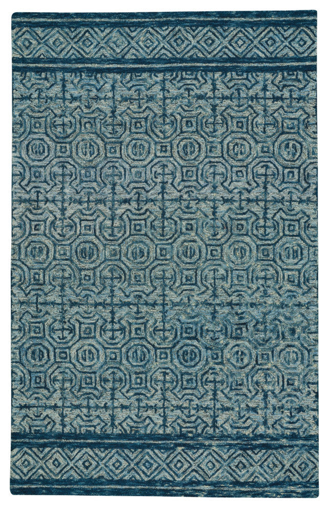 Shakta-Tanda Rectangle Hand Tufted Rug, Denim, 3'6"x5'6"