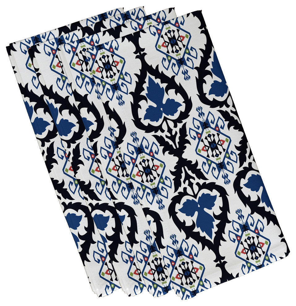 Bombay, Geometric Print Napkin, Navy Blue, Set of 4