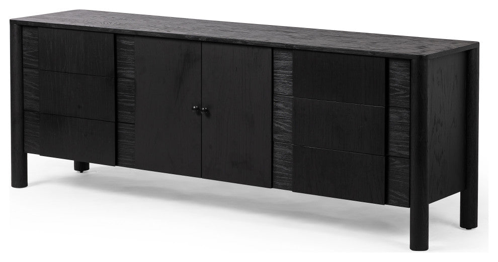 Pollard Media Console-Brushed Ebony Oak