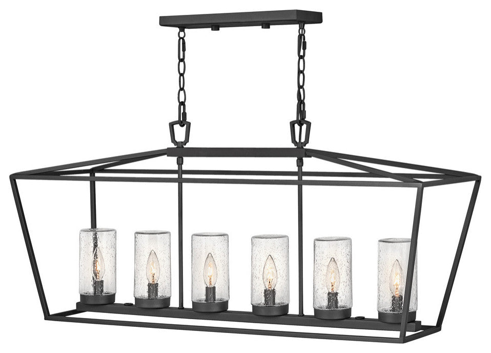 Hinkley Alford Place 40" Outdoor Open Linear 12v Chandelier, Museum Black