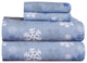 Pointehaven 170 Flannel Sheet Set, Snow Flakes, Twin