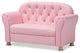 Modern and Contemporary Pink Faux Leather 2-Seater Kids Love Seat