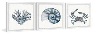 Bluish-Gray Sea Triptych, 54"x18"