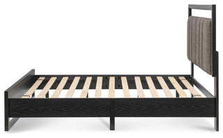 Avery Beige and Black Platform Bed