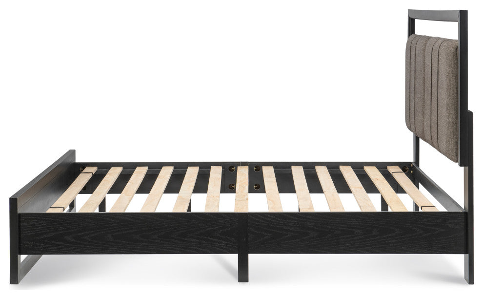 Avery Beige and Black Platform Bed