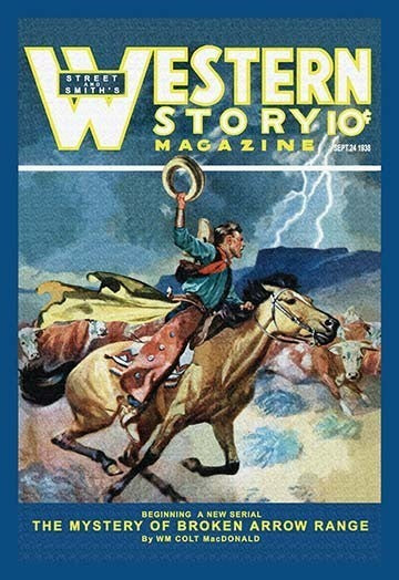 Western Story Magazine: Broken Arrow Range- Fine Art Giclee Print 24" x 36"