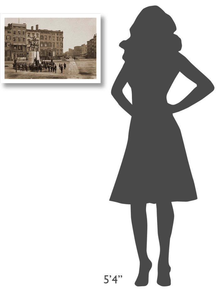 "14th Street with Union Squarem Washington Monument, 1855" Paper Art, 24"x17"