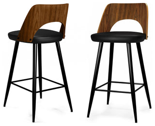 Micah Counter Height Stool, Set of 2, Black