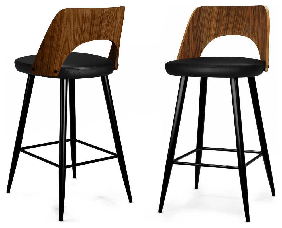 Micah Counter Height Stool, Set of 2, Black