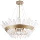Eva 4-Light 29" Modern Handcrafted Glass Chandelier Brushed Champagne Silver