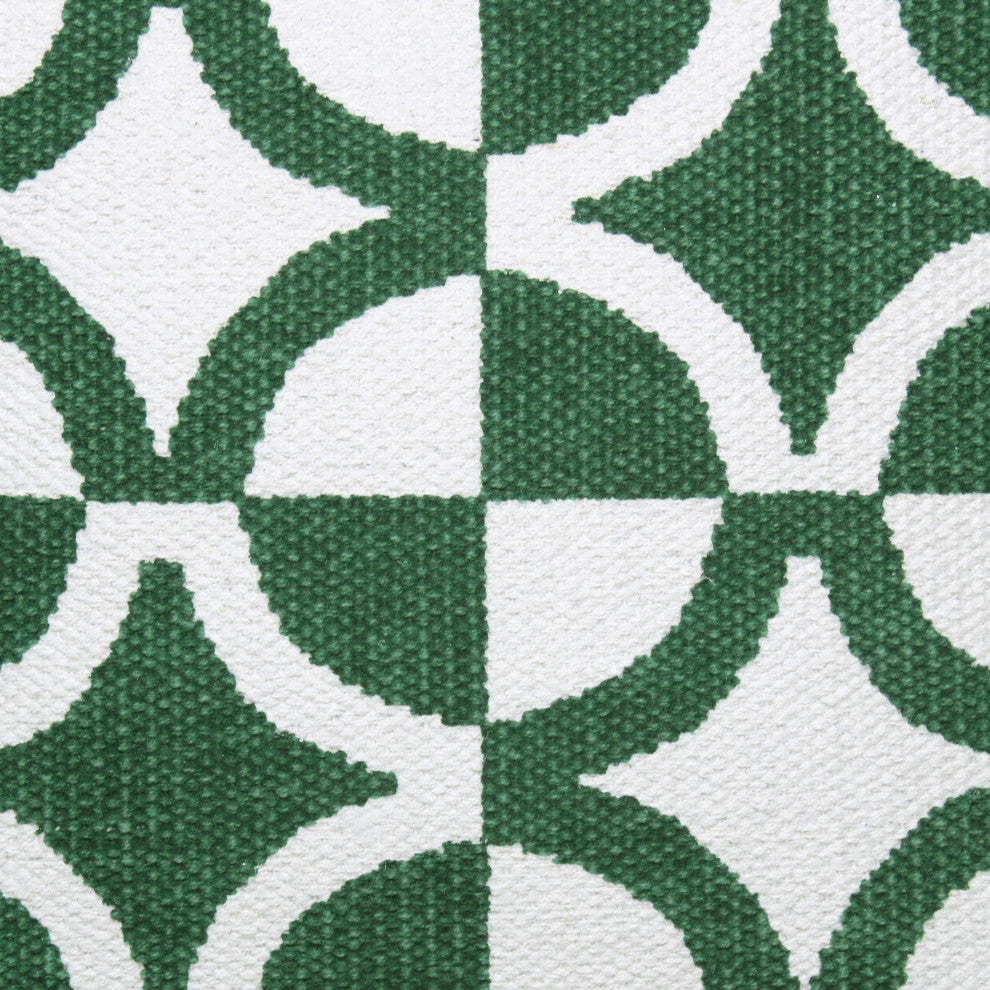Boho Bordered Diamond Mosaic Textile Throw Pillow