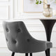 Bar Stool Chair Barstool, Velvet, Gray, Modern, Bar Cafe Bistro Restaurant