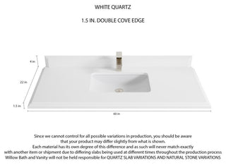 Aberdeen 60 Single Bathroom Vanity in Black 1.5" White Quartz