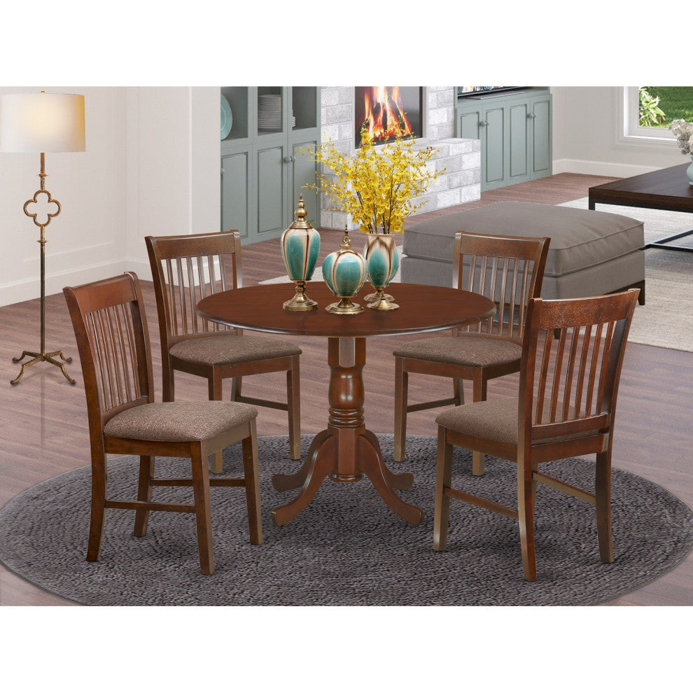 5 Pc Small Kitchen Table Set -Round Table And Dinette Chairs