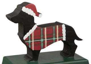 5.92" Wooden/Metal Dachhound Stocking Holder