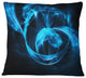 Fractal 3D Circled Blue Waves Contemporary Throw Pillow, 16"x16"